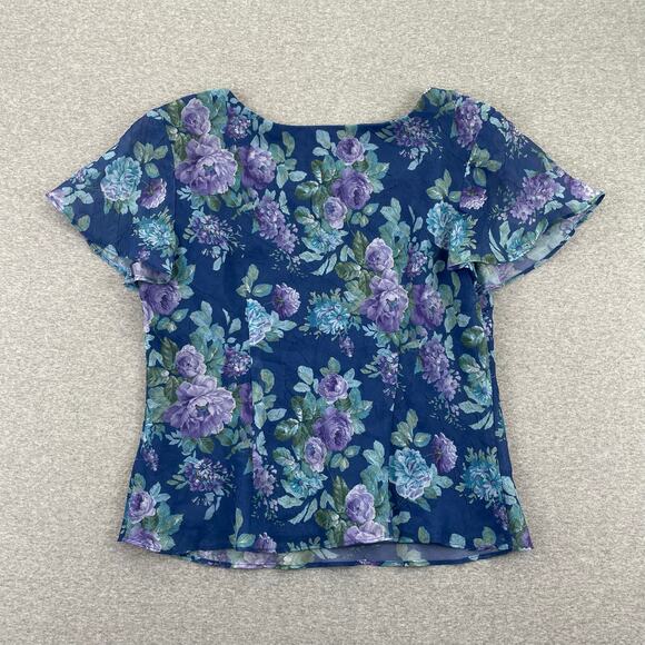 90s VTG Karin Stevens 2-pc Skirt Set 10P Blue Fairycore Ruffle Dreamy Whimsical - Picture 6 of 16